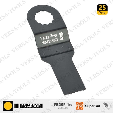 Versa Tool 20mm Stainless Steel Multi-Tool Saw Blades, Fits Fein Supercut Oscillating Tools, PK 25 FB25F